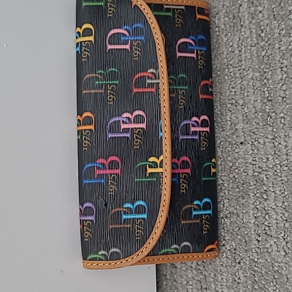 Dooney & Bourke Black Wallet with Colorful Logo designer